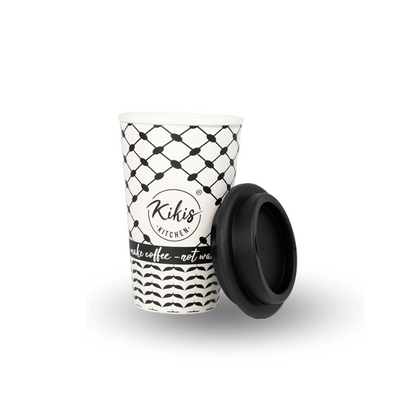 Kikis Coffee To Go Mehrweg Becher - Kufiye schwarz/weiß -  von Kikis Kitchen - Nur €9.90! Bestelle jetzt Kikis Kitchen