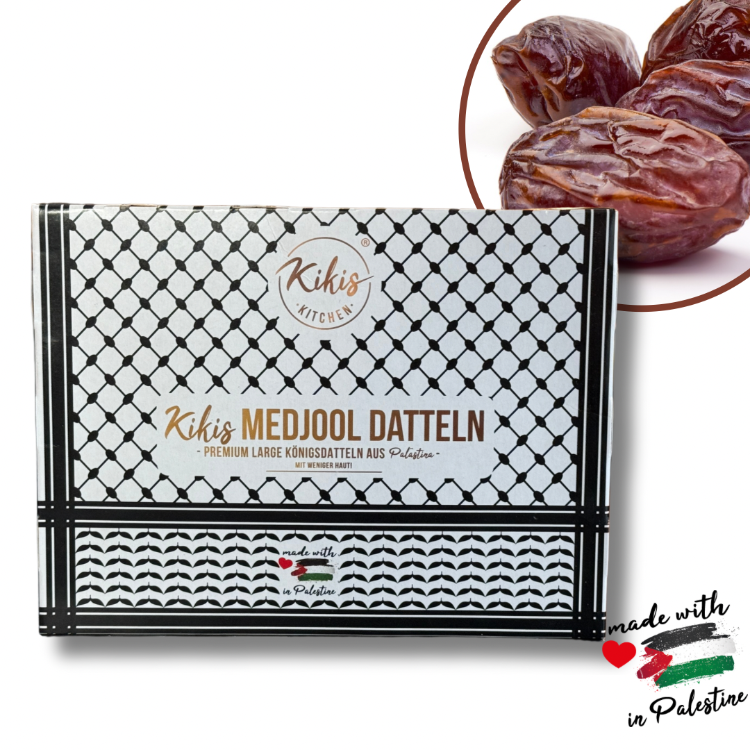 Kikis Medjool Datteln - Premium Large Königsdatteln aus Palästina -  von Kikis Kitchen - Nur €12.90! Bestelle jetzt Kikis Kitchen