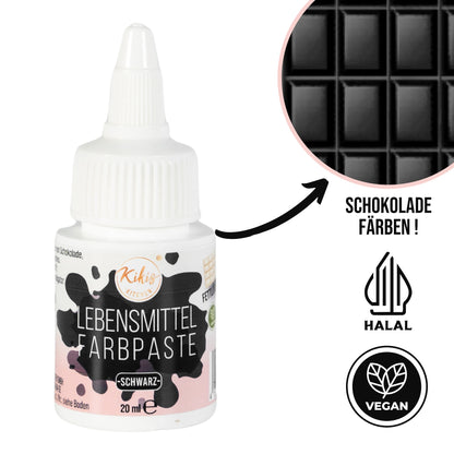 NEU: Kikis Lebensmittel Farbpaste - SCHWARZ