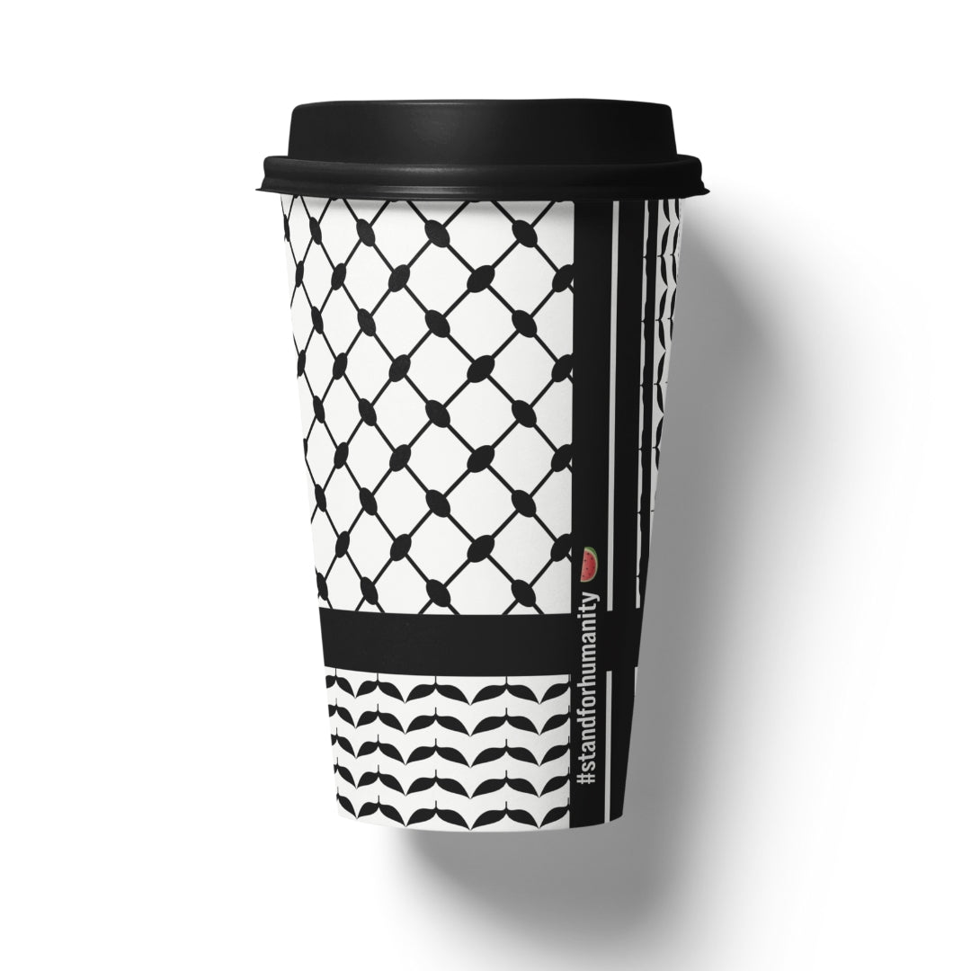 Kikis Coffee To Go Mehrweg Becher - Kufiye schwarz/weiß -  von Kikis Kitchen - Nur €9.90! Bestelle jetzt Kikis Kitchen