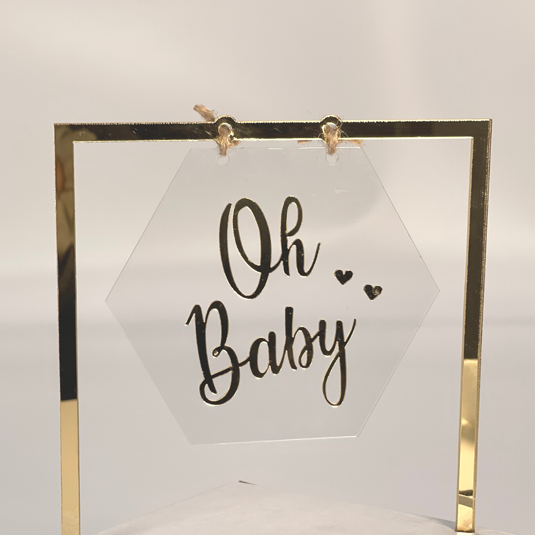 Kikis Cake Topper - Oh Baby in GOLD -  von Kikis Kitchen - Nur €5.90! Bestelle jetzt Kikis Kitchen